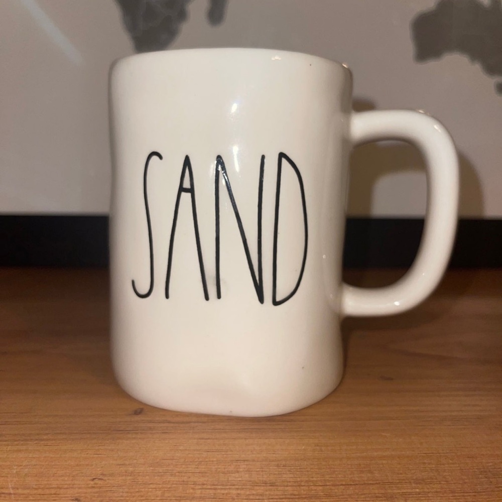 Rae Dunn Surf and sand mug blue inside m stamped